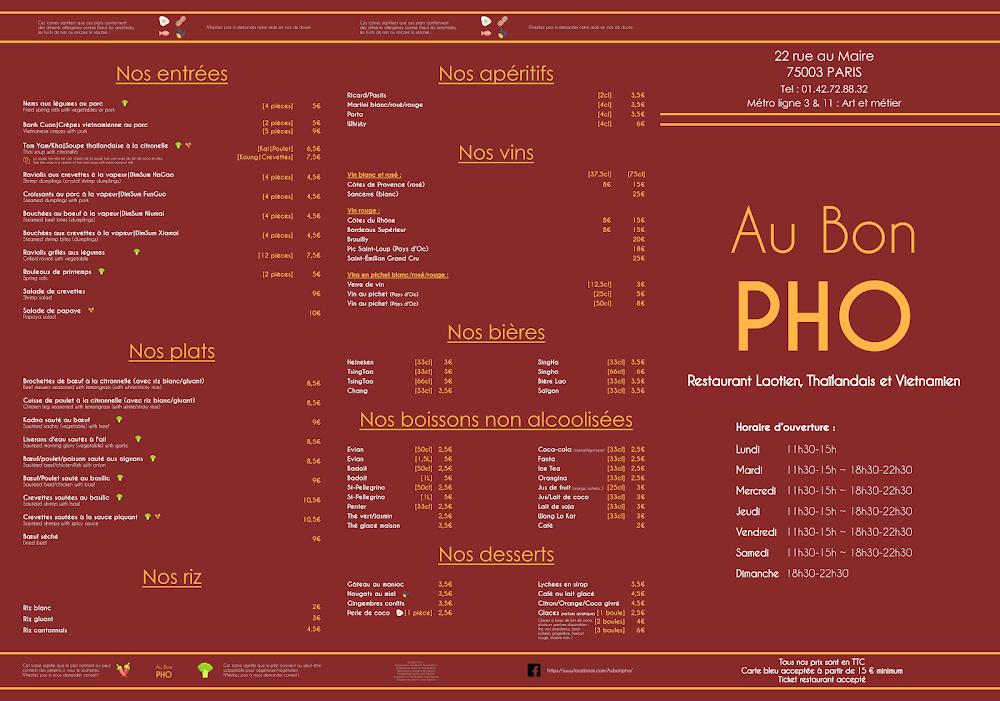 Au Bon Pho - Menu Image 2
